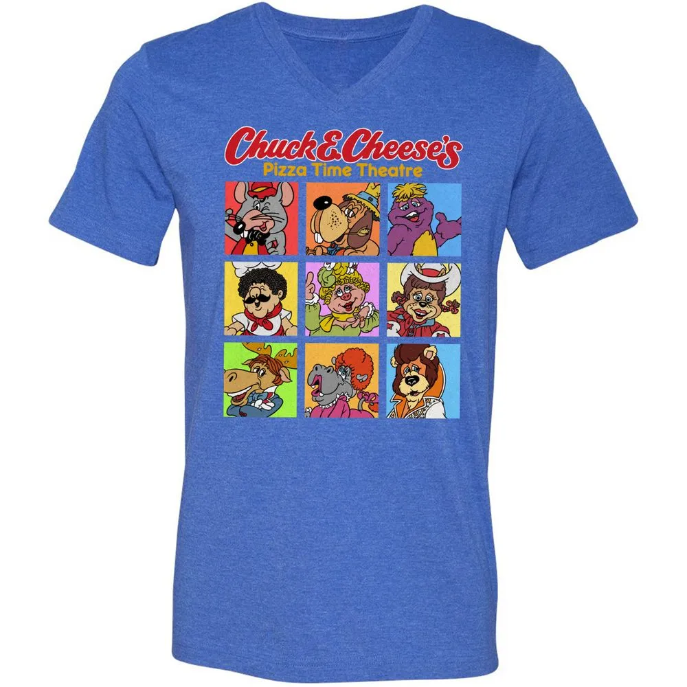 Unisex V-Neck T-Shirt - ARA9Y22D - Heather True Royal - 14