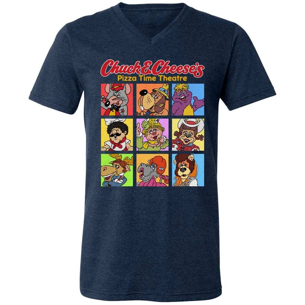 Unisex V-Neck T-Shirt - ARA9Y22D - Heather Navy - 15