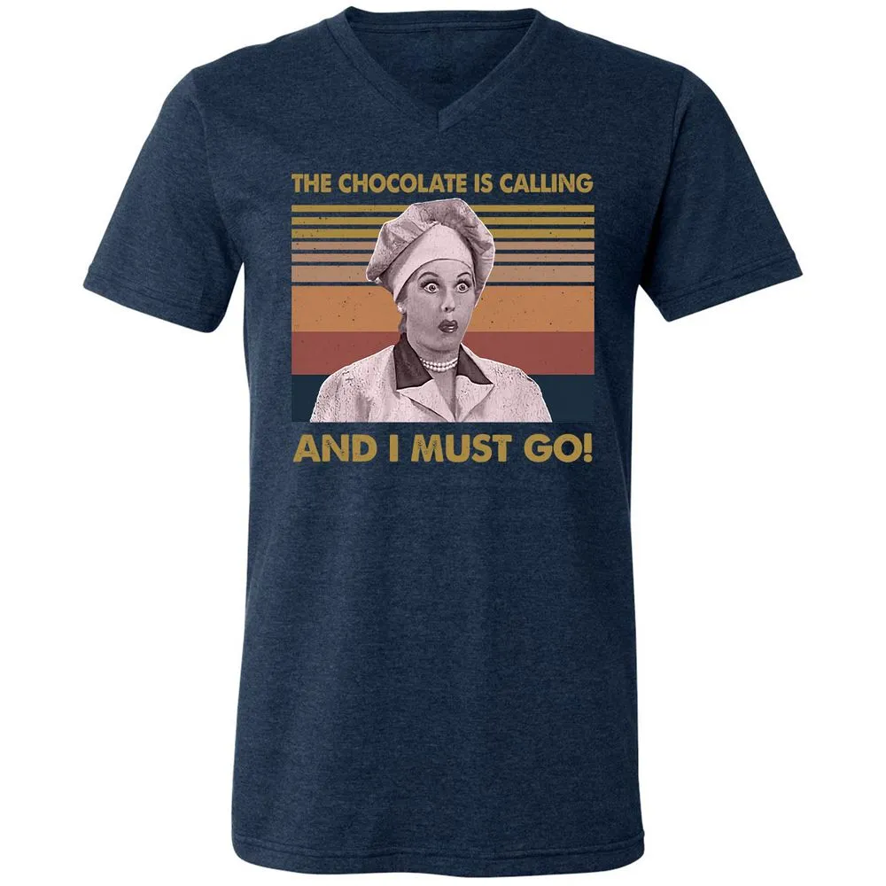 Unisex V-Neck T-Shirt - NQJJEM7R - Heather Navy - 15
