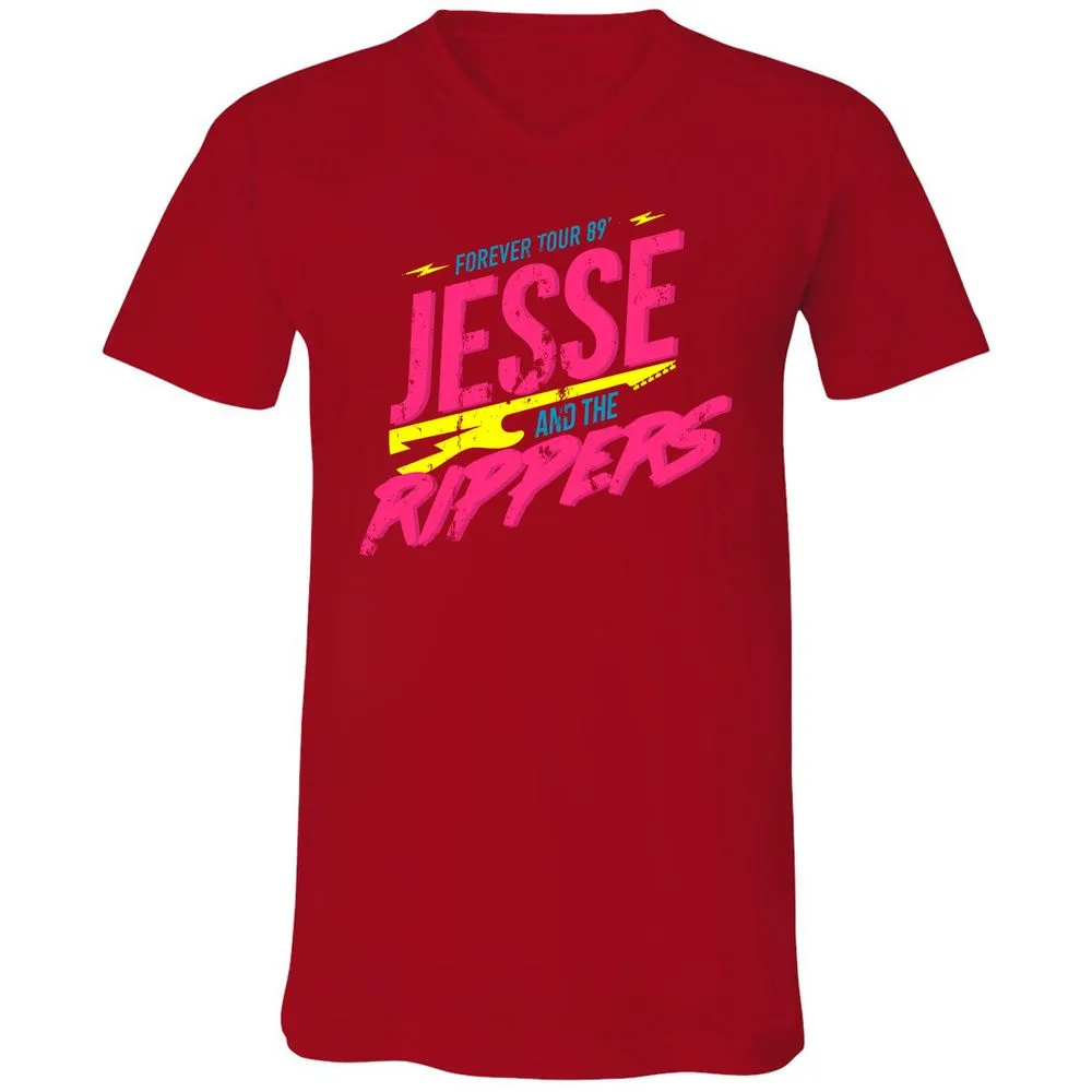 Unisex V-Neck T-Shirt - K2JCZP6X - Red - 3