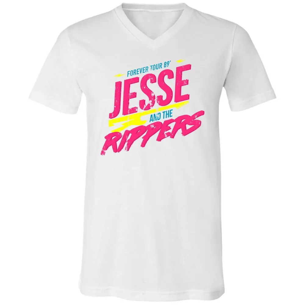 Unisex V-Neck T-Shirt - K2JCZP6X - White - 5