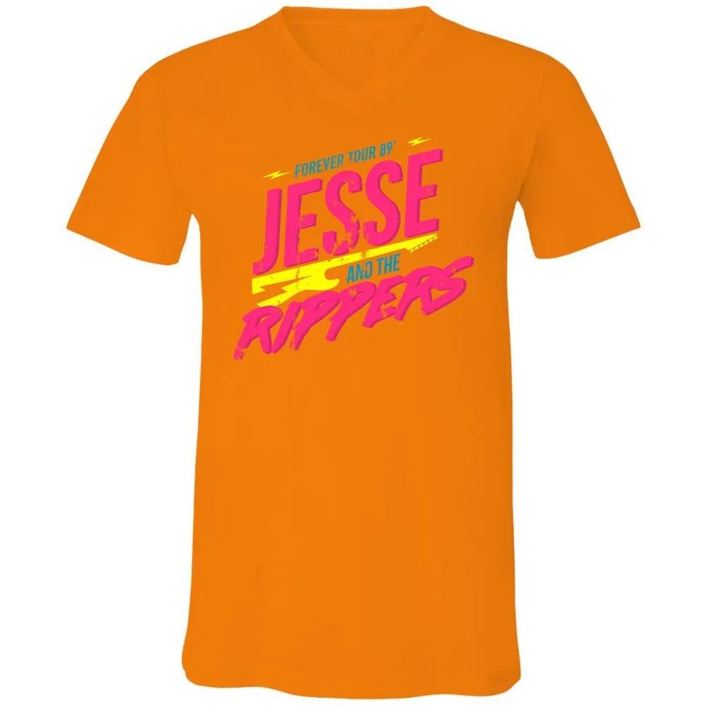 Unisex V-Neck T-Shirt - K2JCZP6X - Orange - 11