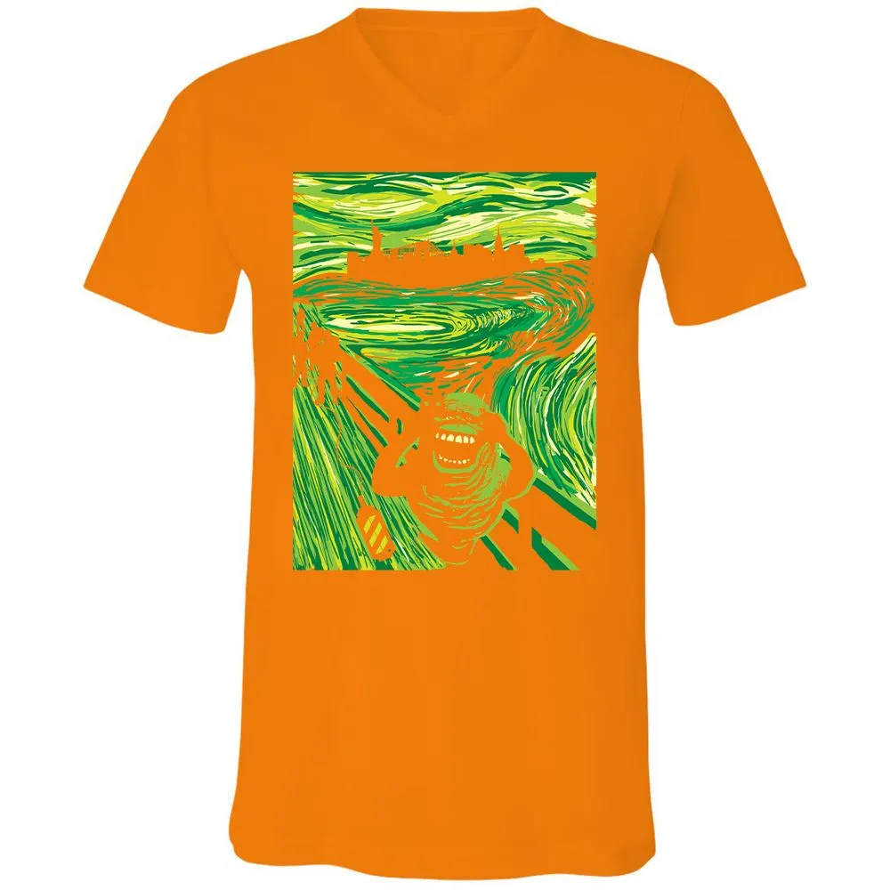 Unisex V-Neck T-Shirt - 5A78X846 - Orange - 11