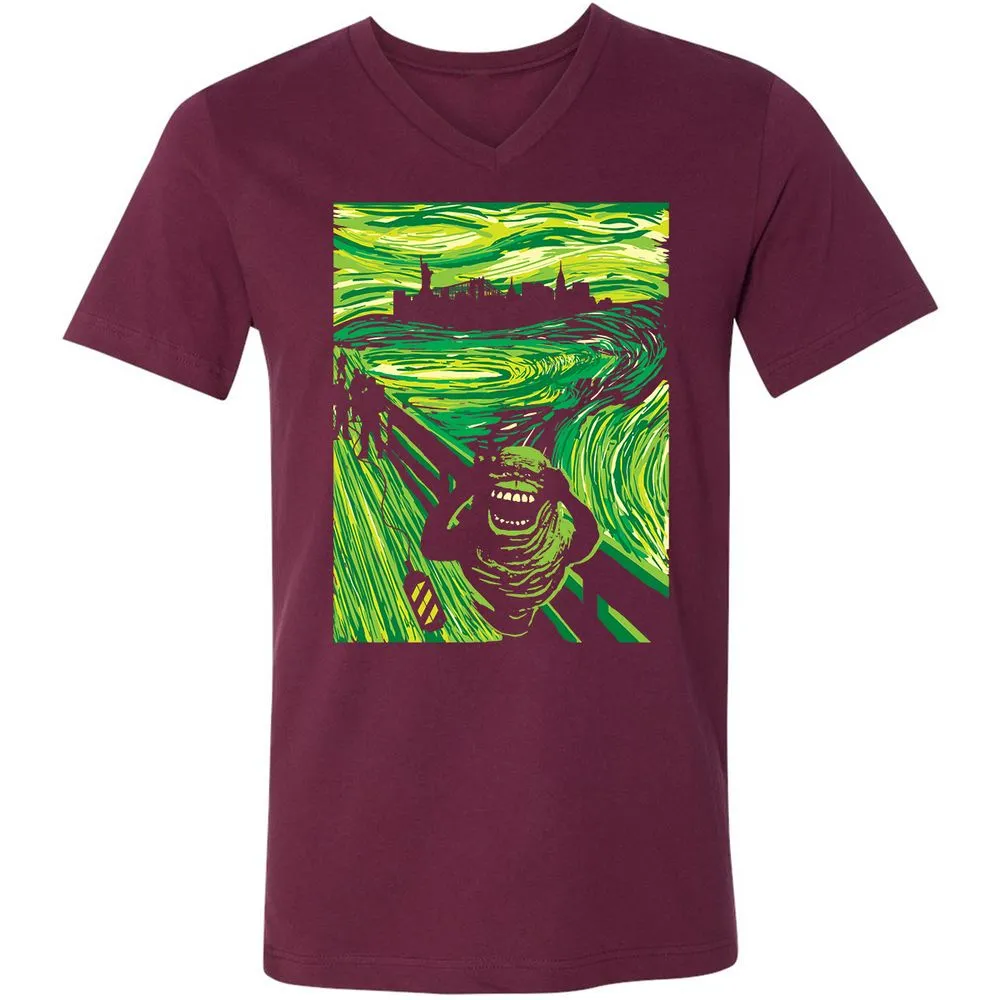 Unisex V-Neck T-Shirt - 5A78X846 - Maroon - 6