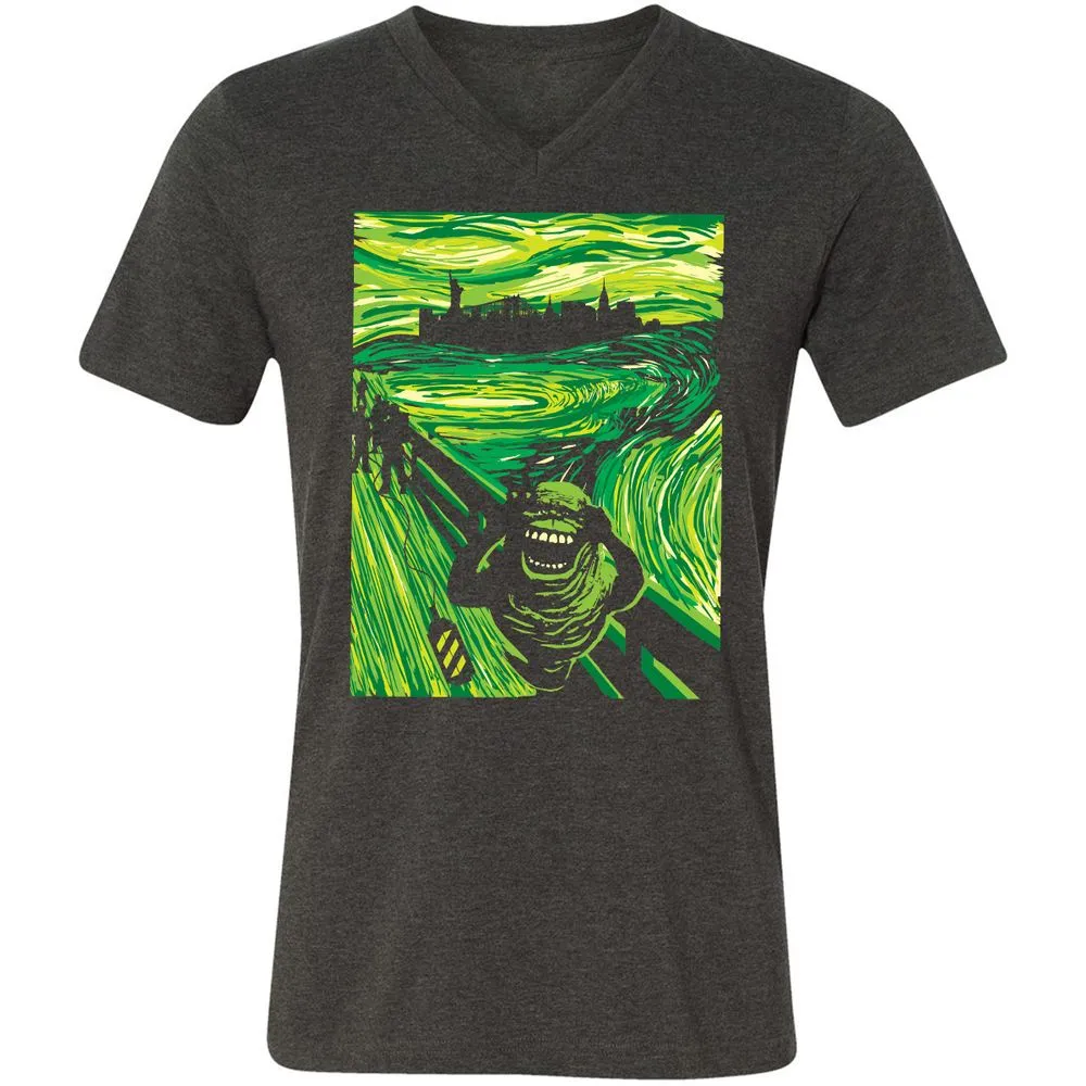 Unisex V-Neck T-Shirt - 5A78X846 - Dark Grey Heather - 8