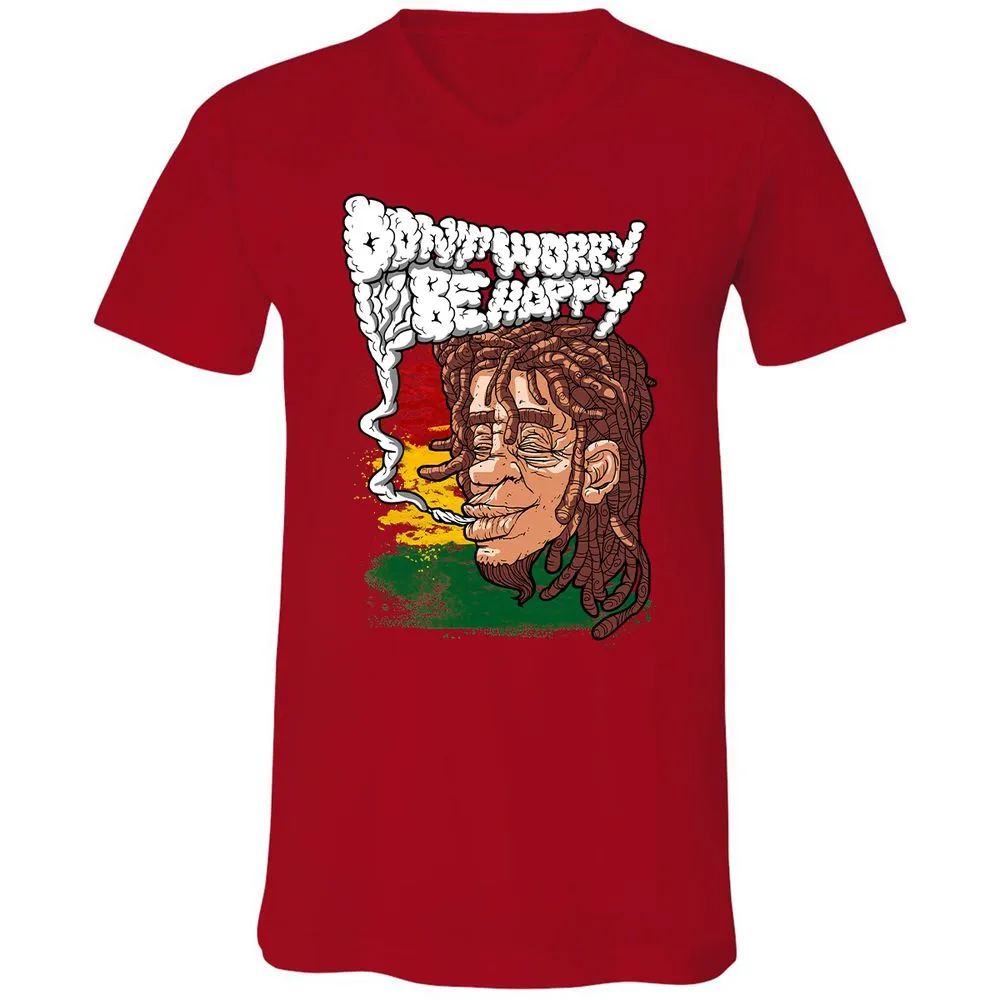 Unisex V-Neck T-Shirt - TJG3RWVK - Red - 3