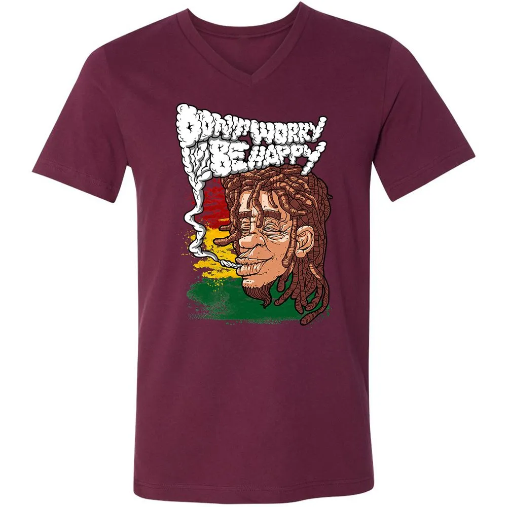 Unisex V-Neck T-Shirt - TJG3RWVK - Maroon - 6