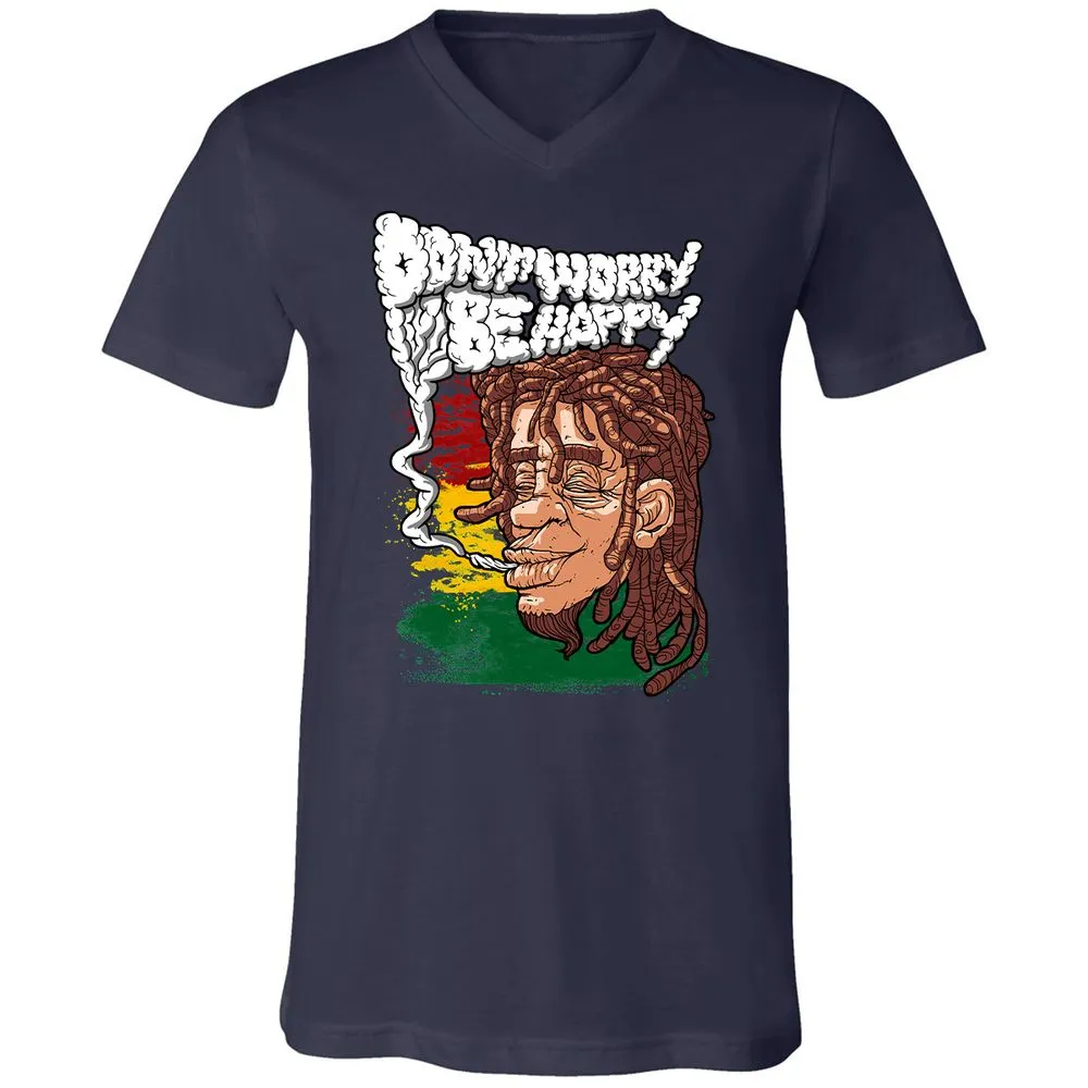 Unisex V-Neck T-Shirt - TJG3RWVK - Navy - 2