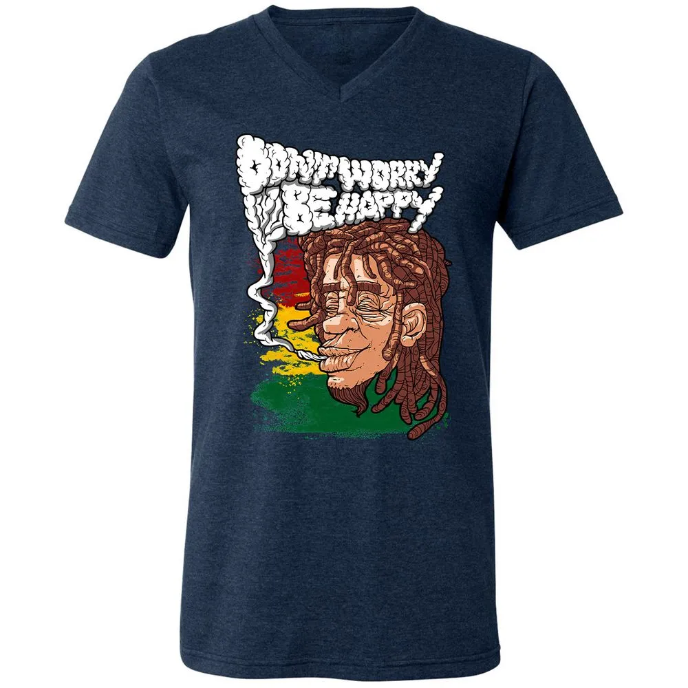 Unisex V-Neck T-Shirt - TJG3RWVK - Heather Navy - 15