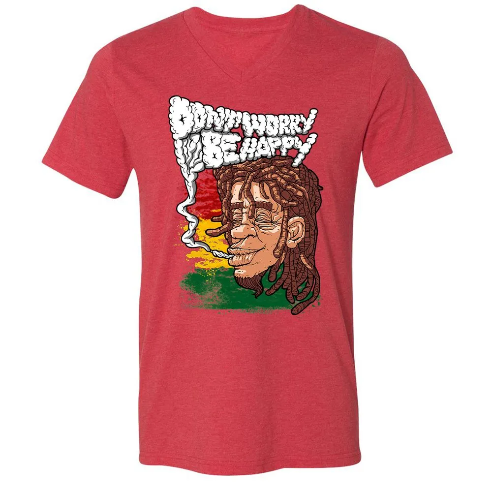 Unisex V-Neck T-Shirt - TJG3RWVK - Heather Red - 16