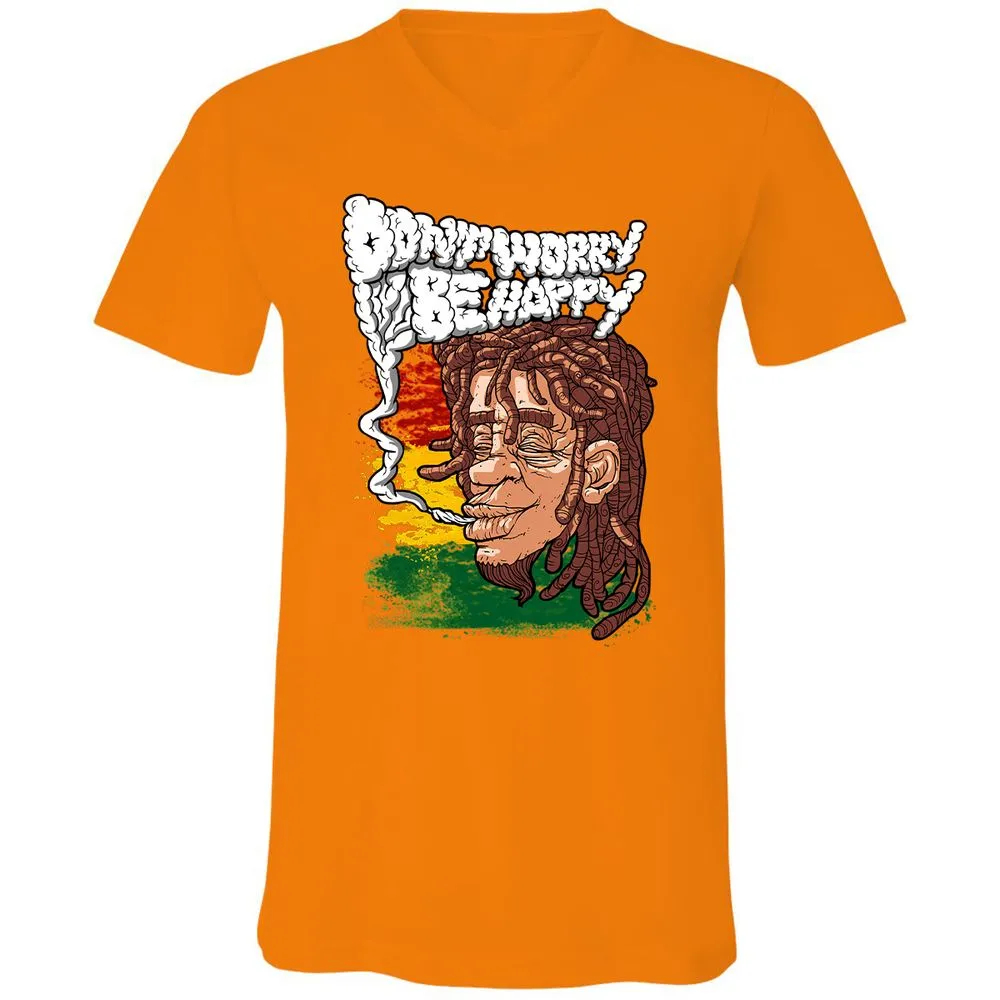 Unisex V-Neck T-Shirt - TJG3RWVK - Orange - 11