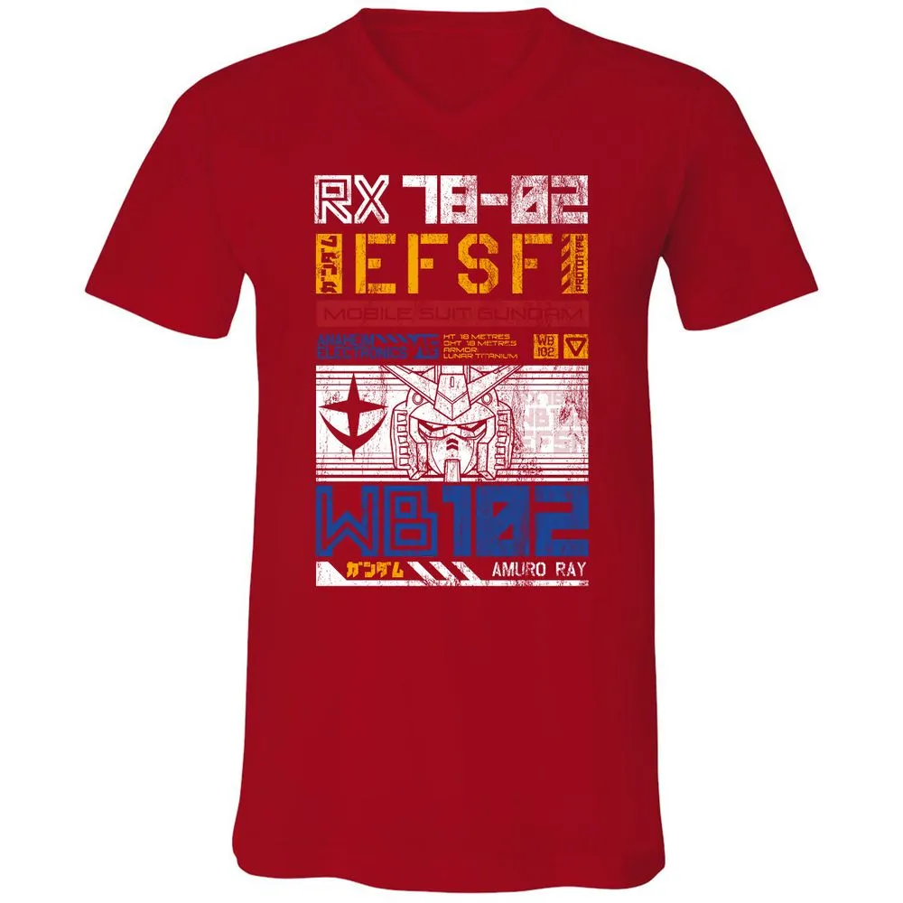 Unisex V-Neck T-Shirt - RG7XS5CD - Red - 3