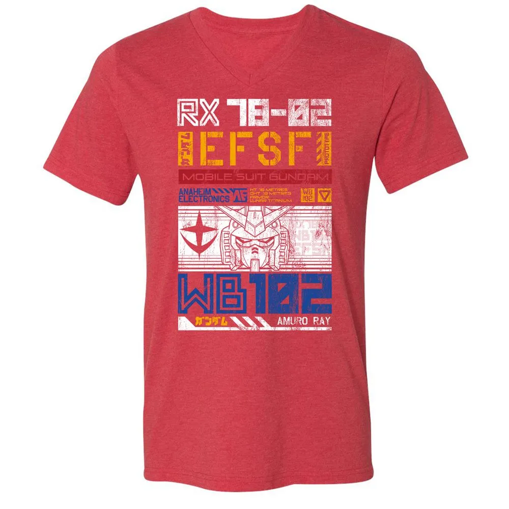Unisex V-Neck T-Shirt - RG7XS5CD - Heather Red - 16