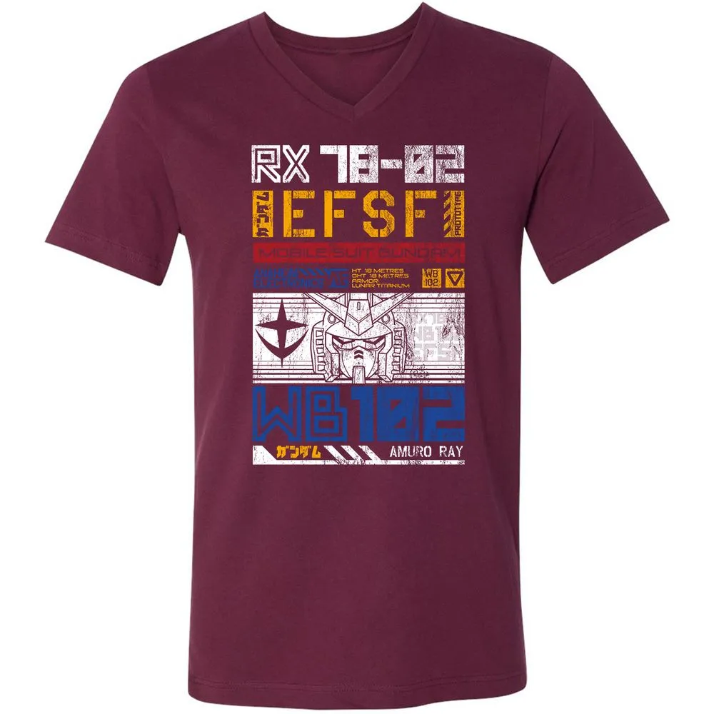 Unisex V-Neck T-Shirt - RG7XS5CD - Maroon - 6