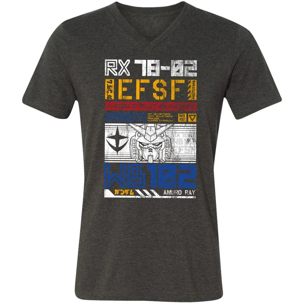 Unisex V-Neck T-Shirt - RG7XS5CD - Dark Grey Heather - 8