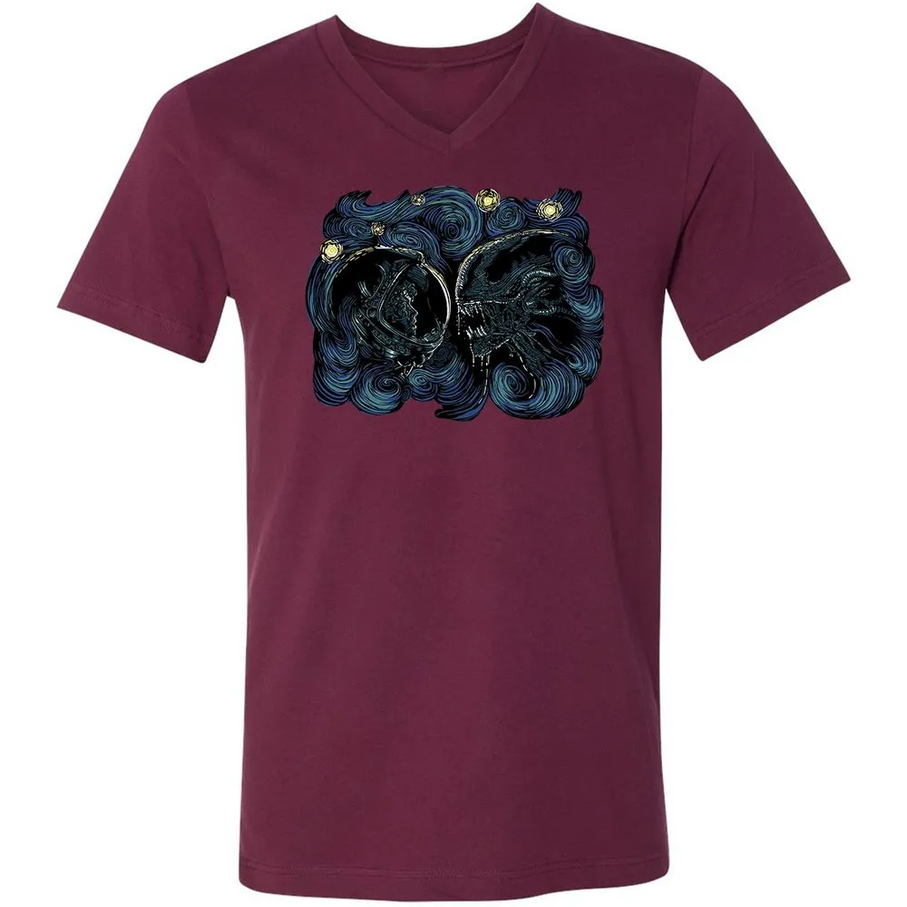 Unisex V-Neck T-Shirt - FEKEPGP3 - Maroon - 6
