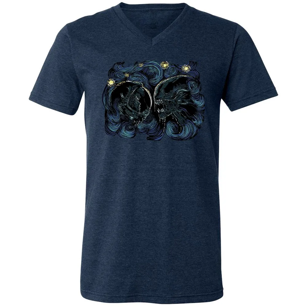 Unisex V-Neck T-Shirt - FEKEPGP3 - Heather Navy - 15