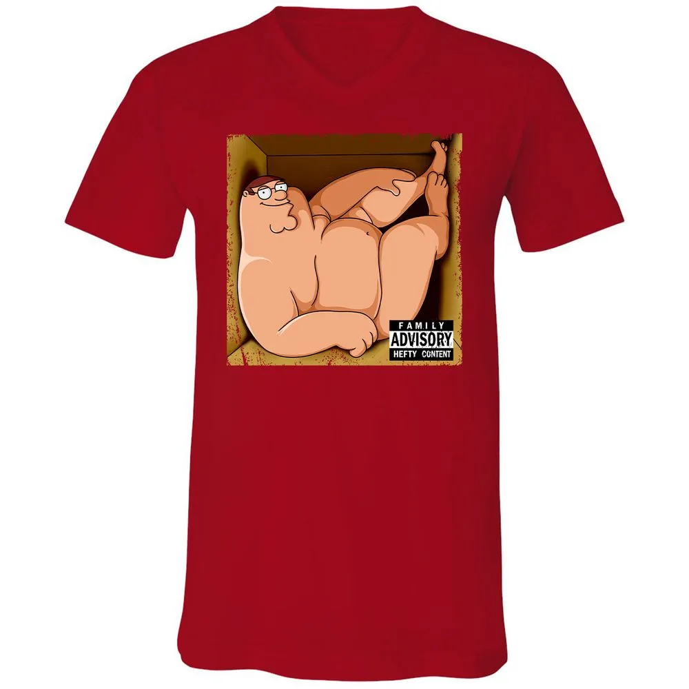 Unisex V-Neck T-Shirt - L8F5ZMVY - Red - 3