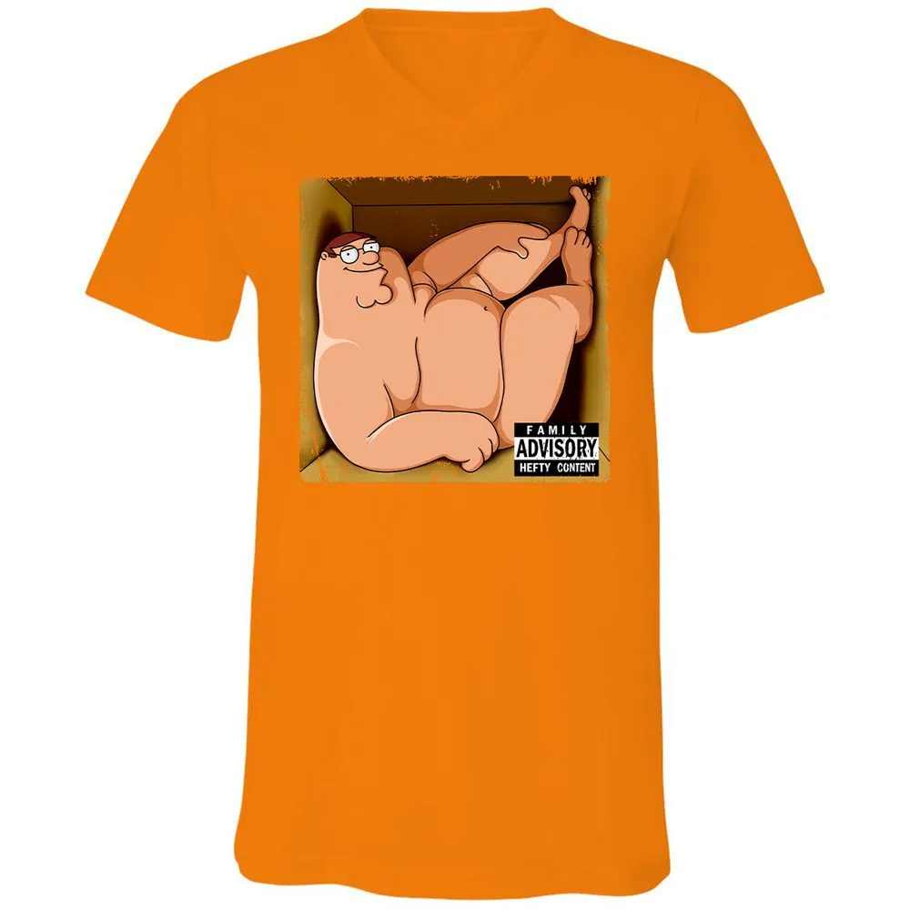 Unisex V-Neck T-Shirt - L8F5ZMVY - Orange - 11