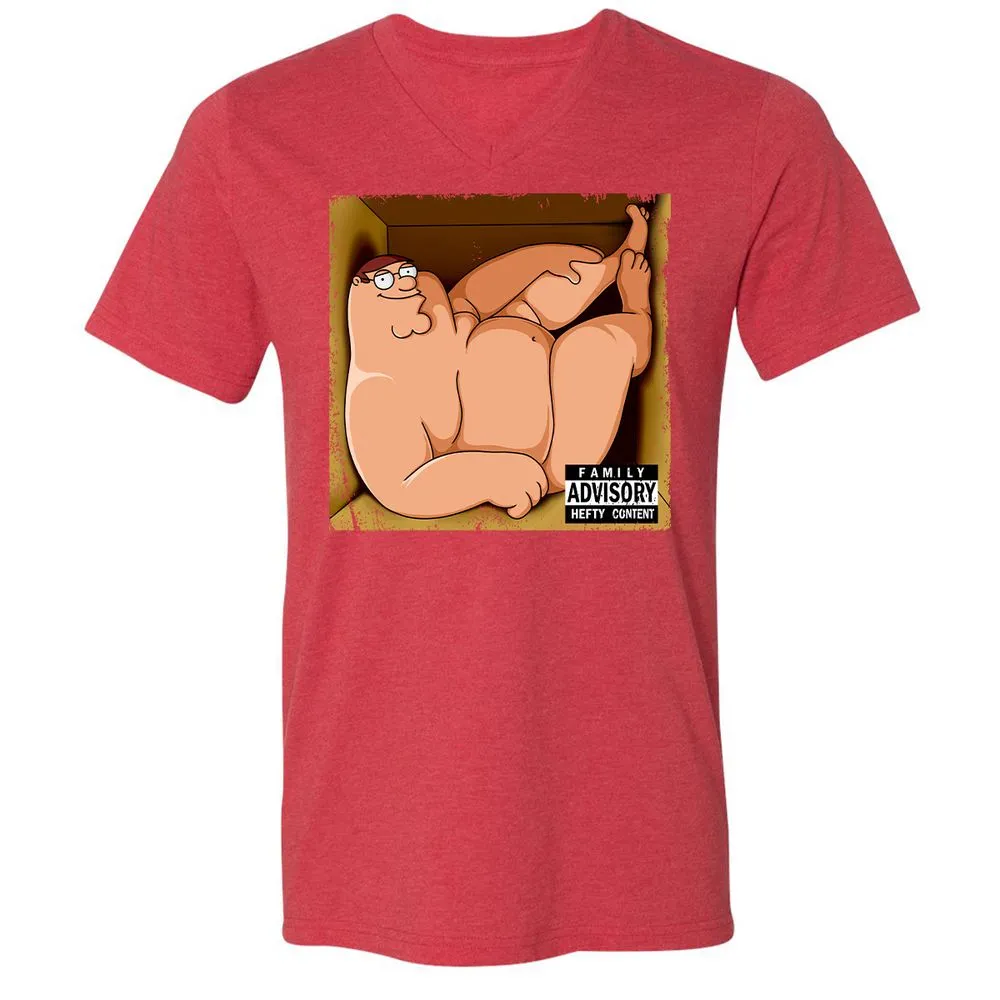 Unisex V-Neck T-Shirt - L8F5ZMVY - Heather Red - 16