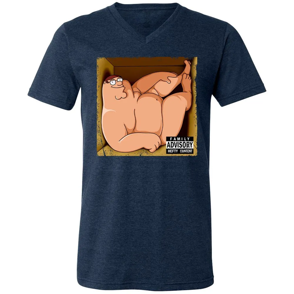 Unisex V-Neck T-Shirt - L8F5ZMVY - Heather Navy - 15