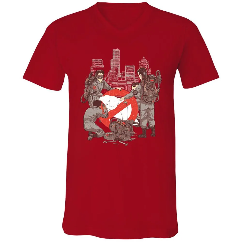 Unisex V-Neck T-Shirt - 3AZ4PVEQ - Red - 3