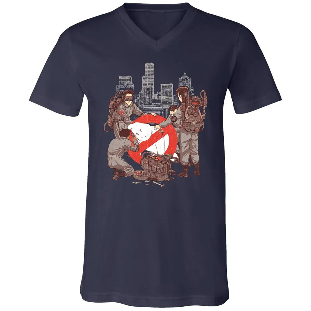 Unisex V-Neck T-Shirt - 3AZ4PVEQ - Navy - 2
