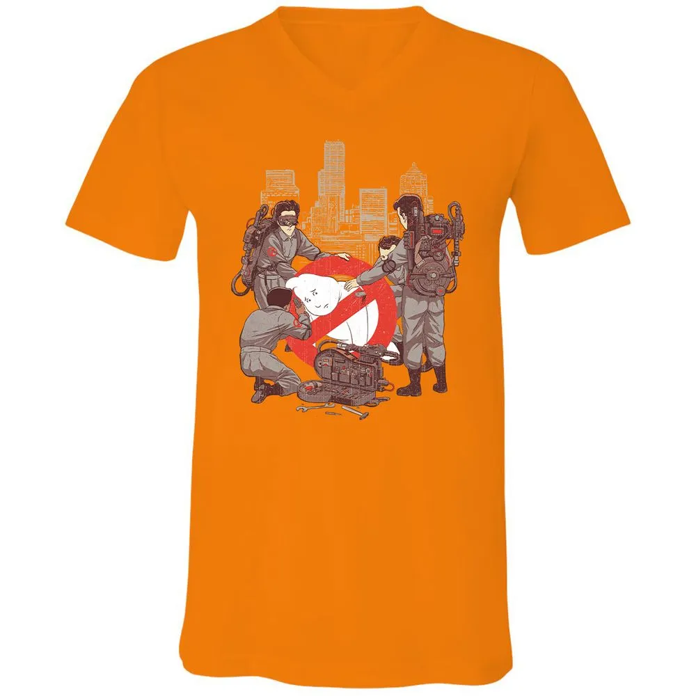 Unisex V-Neck T-Shirt - 3AZ4PVEQ - Orange - 11