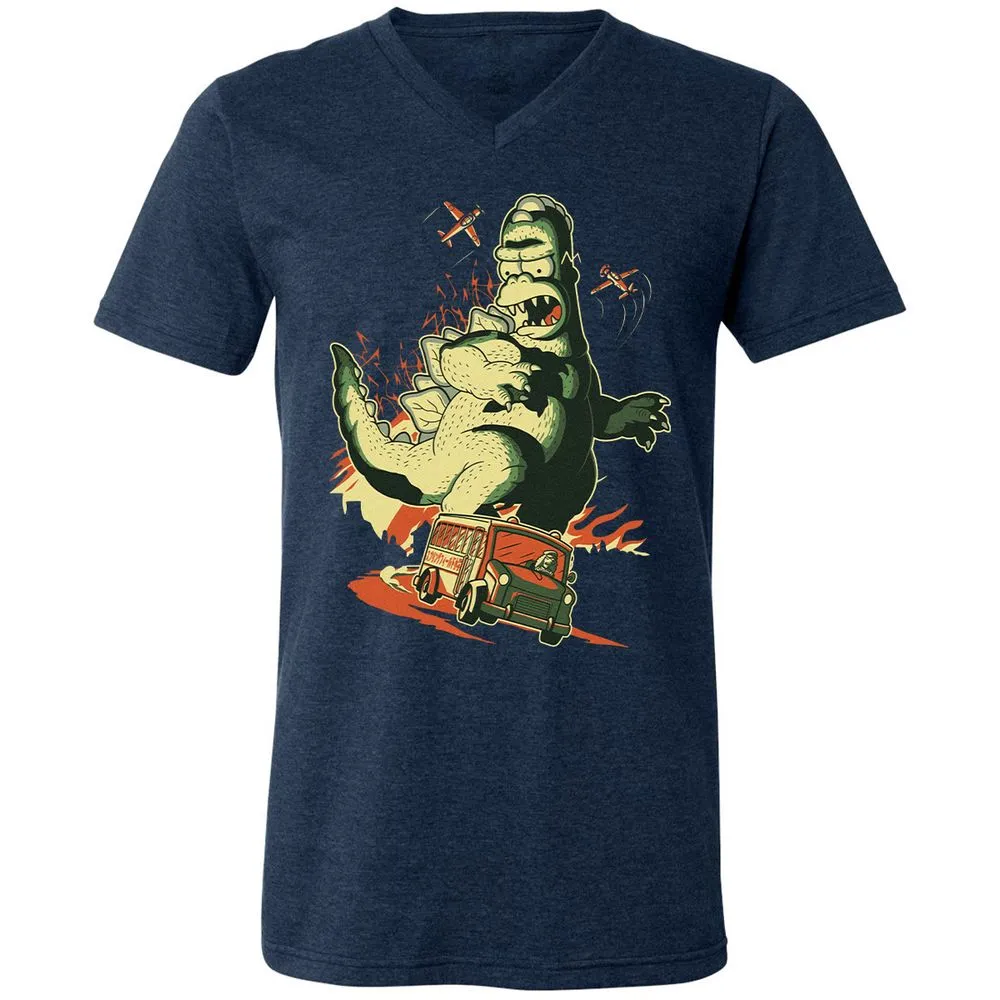 Unisex V-Neck T-Shirt - JD1X3D91 - Heather Navy - 15