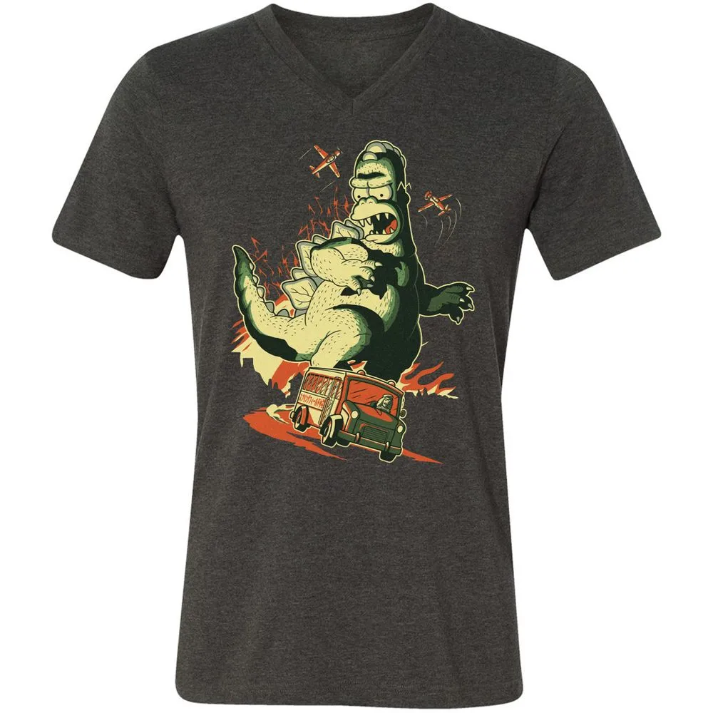 Unisex V-Neck T-Shirt - JD1X3D91 - Dark Grey Heather - 8