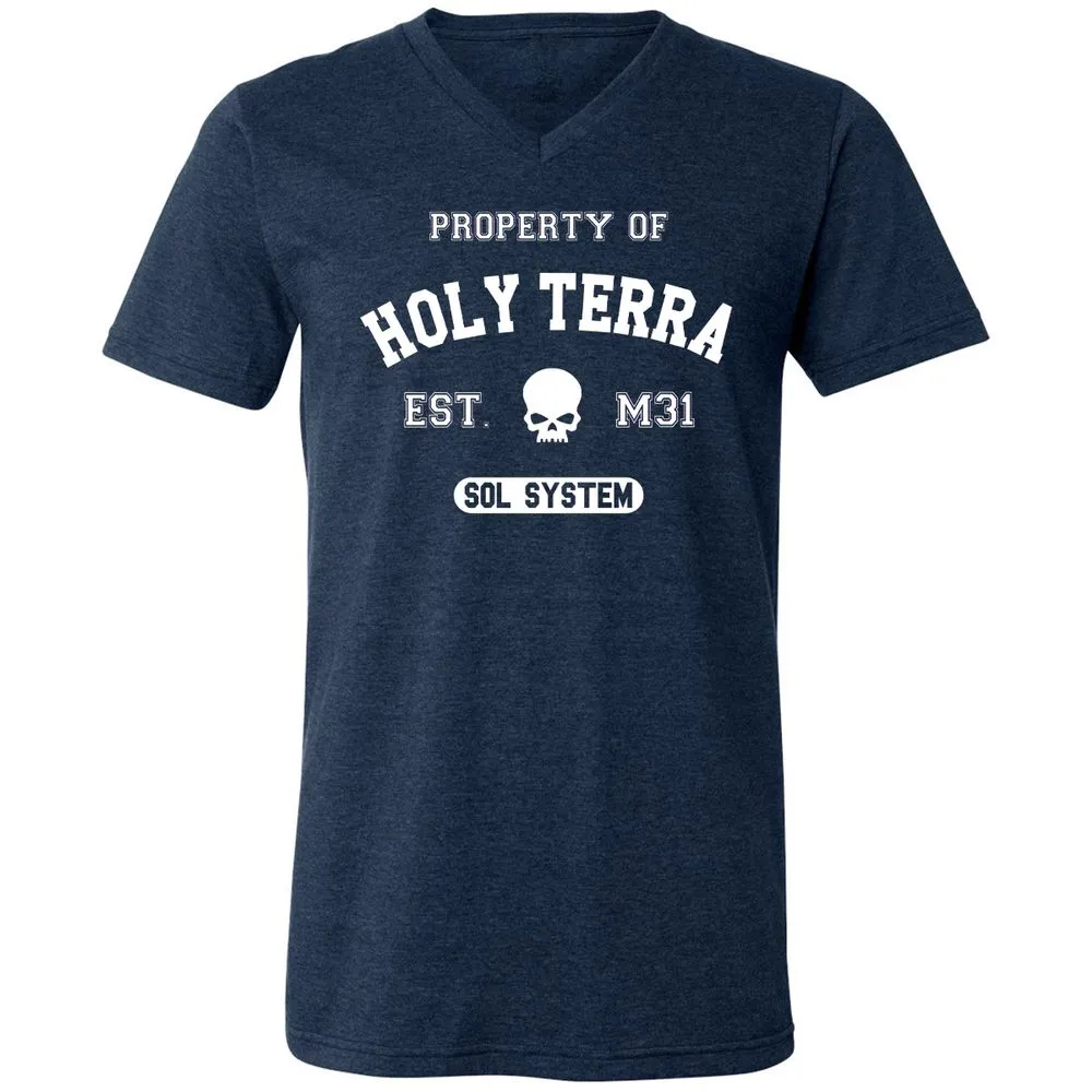 Unisex V-Neck T-Shirt - 9V971W3H - Heather Navy - 15