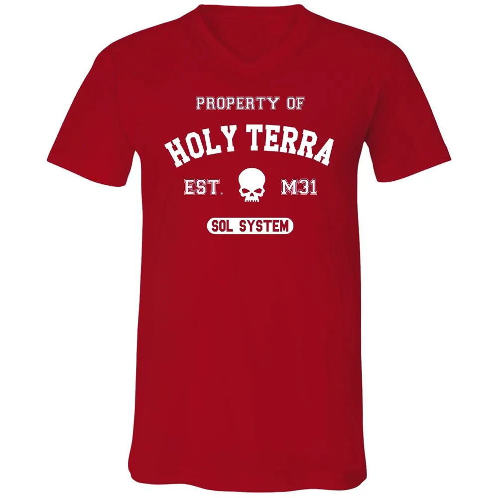 Unisex V-Neck T-Shirt - 9V971W3H - Red - 3