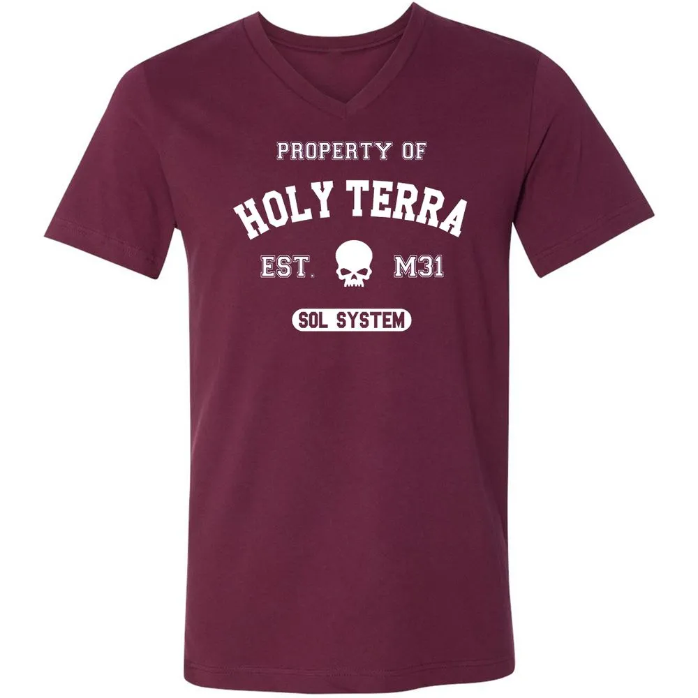 Unisex V-Neck T-Shirt - 9V971W3H - Maroon - 6
