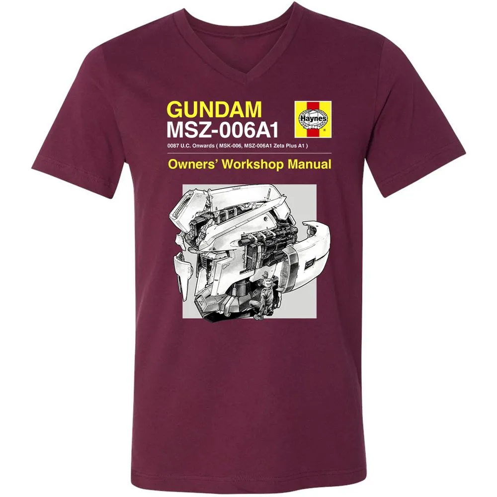 Unisex V-Neck T-Shirt - CWY6RA6X - Maroon - 6