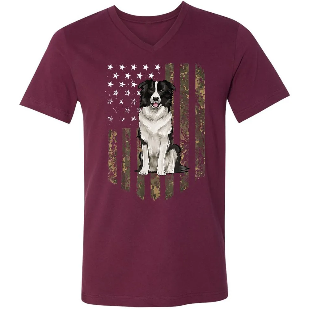 Unisex V-Neck T-Shirt - CMHFVAAW - Maroon - 6