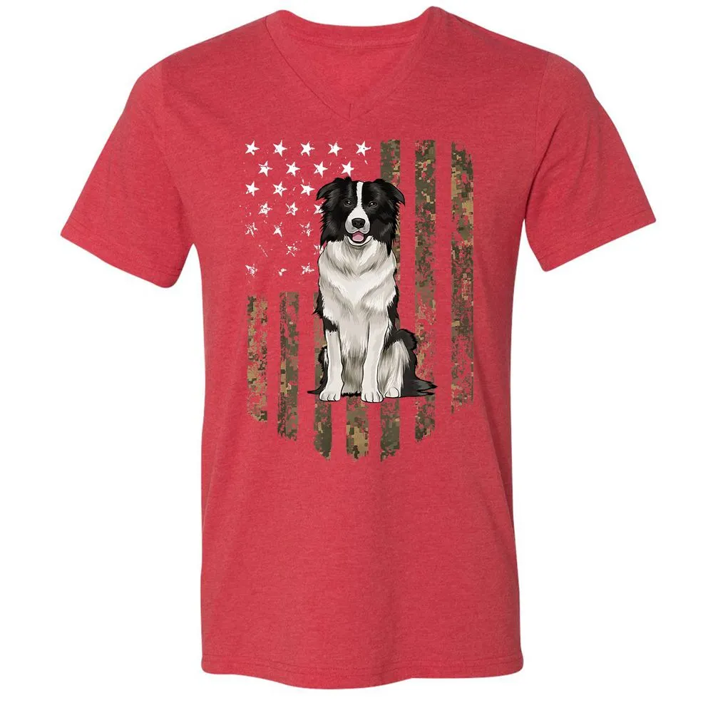Unisex V-Neck T-Shirt - CMHFVAAW - Heather Red - 16