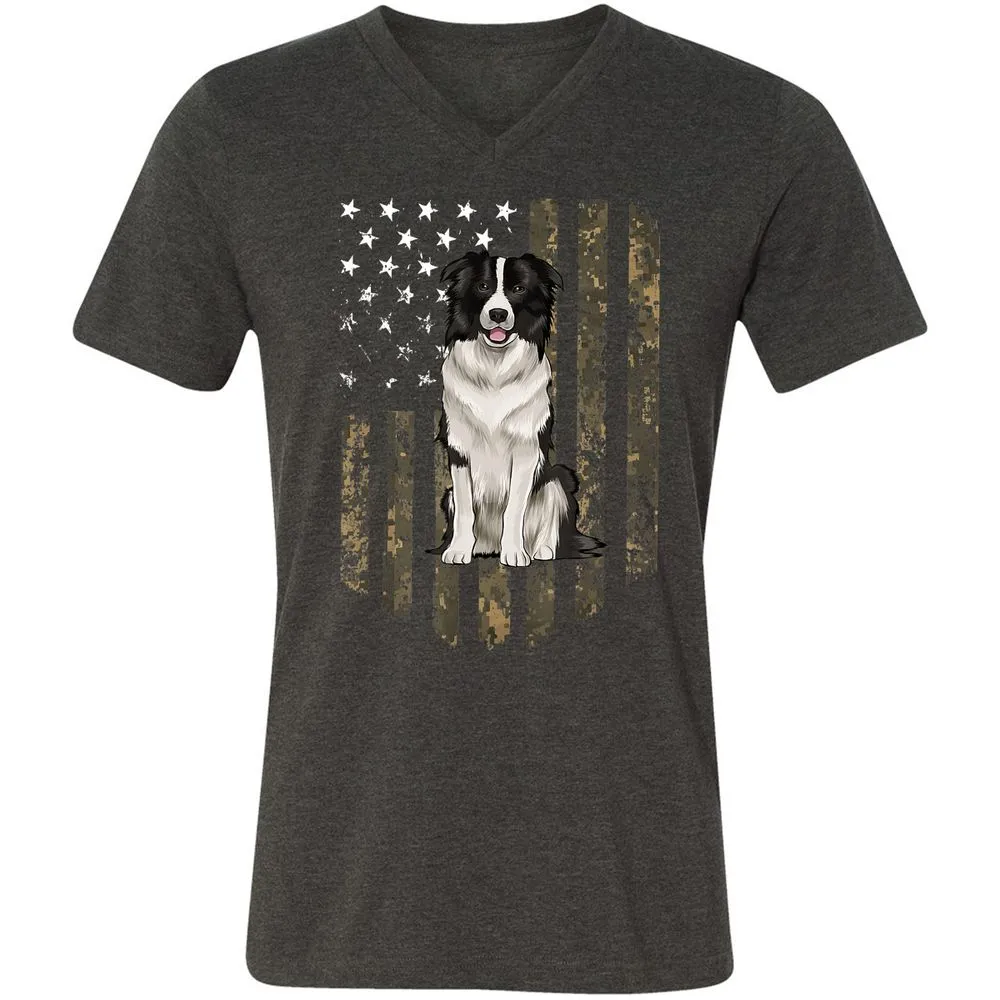 Unisex V-Neck T-Shirt - CMHFVAAW - Dark Grey Heather - 8
