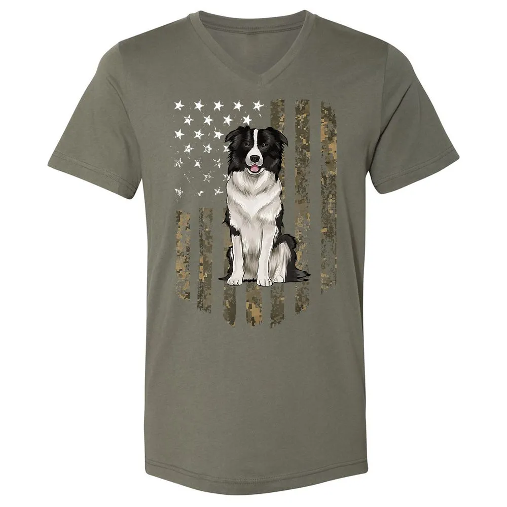 Unisex V-Neck T-Shirt - CMHFVAAW - Military Green - 10