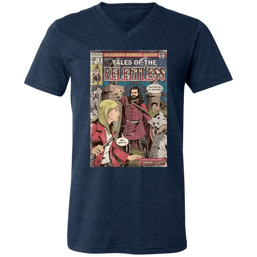 Unisex V-Neck T-Shirt - T86CUAYS - Heather Navy - 15