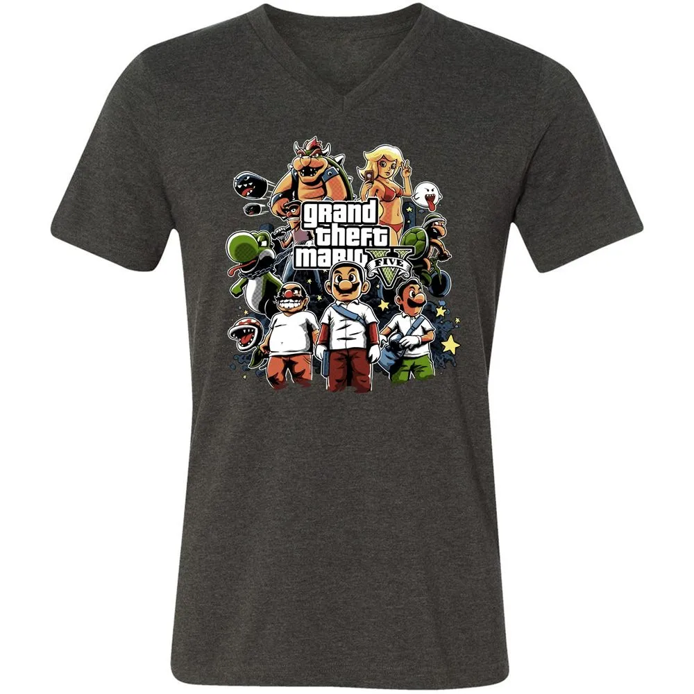 Unisex V-Neck T-Shirt - F39AGP7U - Dark Grey Heather - 8