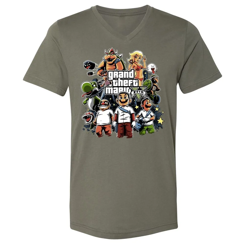 Unisex V-Neck T-Shirt - F39AGP7U - Military Green - 10