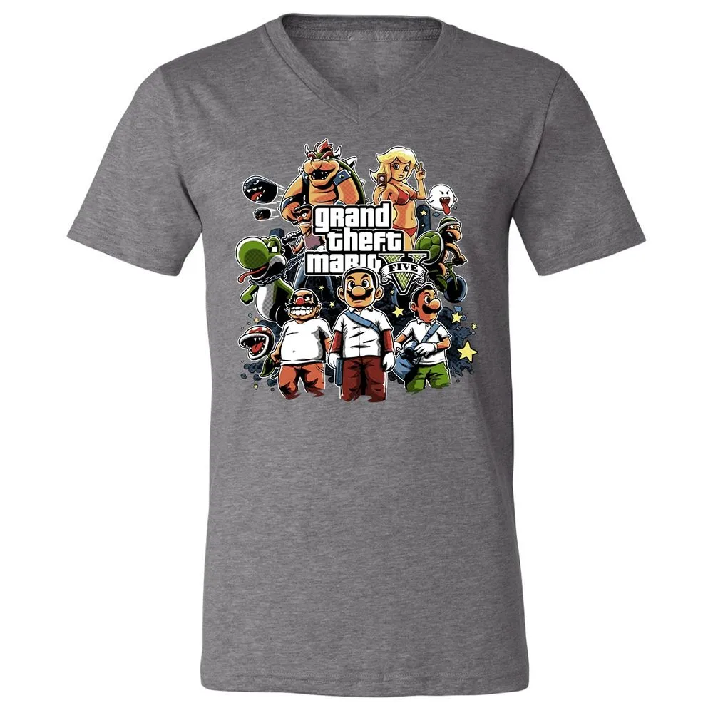 Unisex V-Neck T-Shirt - F39AGP7U - Deep Heather - 13