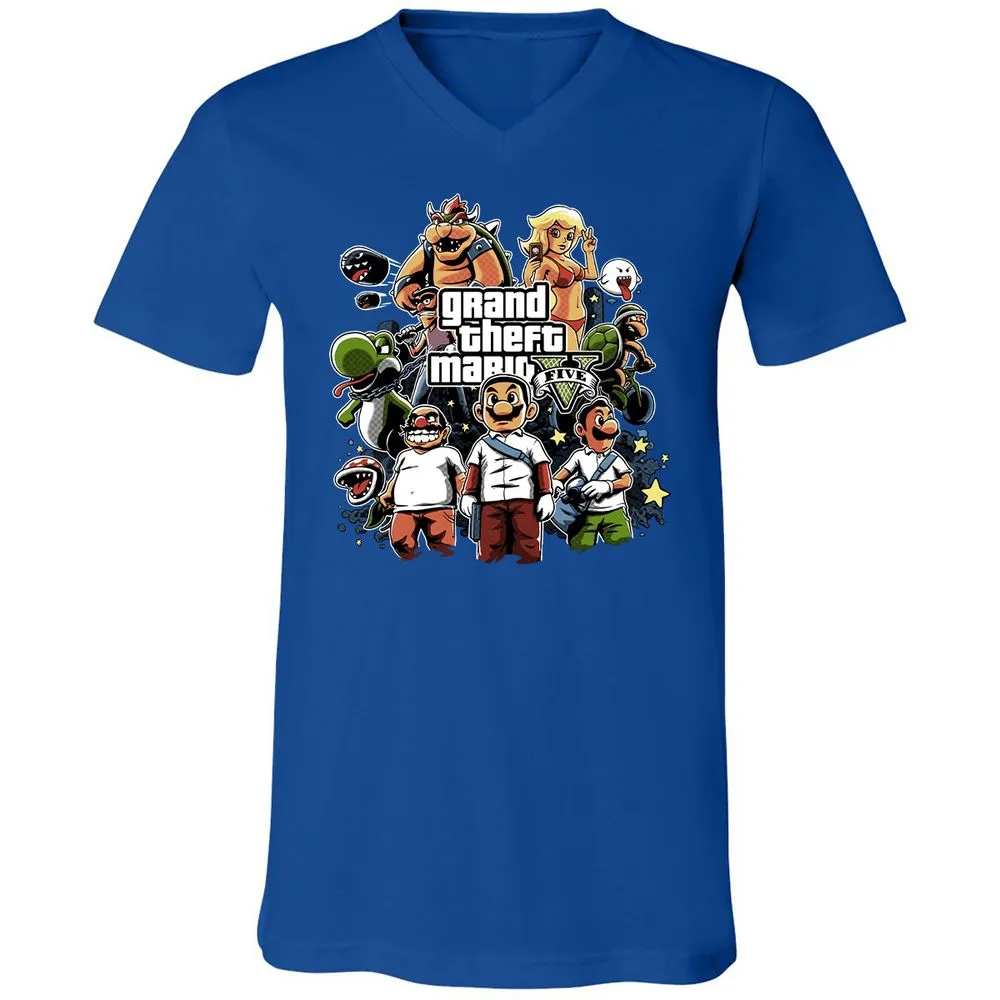Unisex V-Neck T-Shirt - F39AGP7U - True Royal - 4