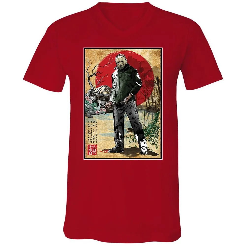 Unisex V-Neck T-Shirt - 6VH9C7LV - Red - 3