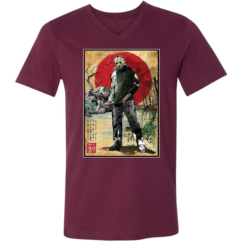 Unisex V-Neck T-Shirt - 6VH9C7LV - Maroon - 6