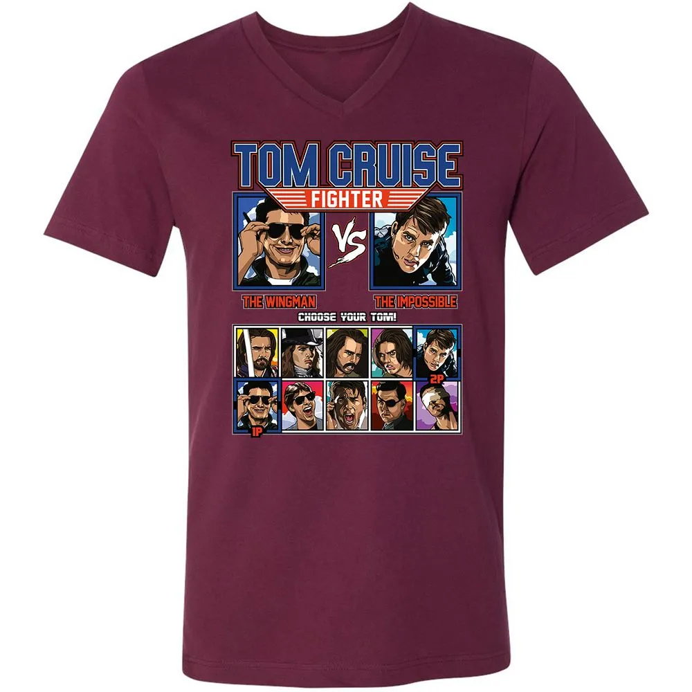 Unisex V-Neck T-Shirt - 8LKQQZL8 - Maroon - 6