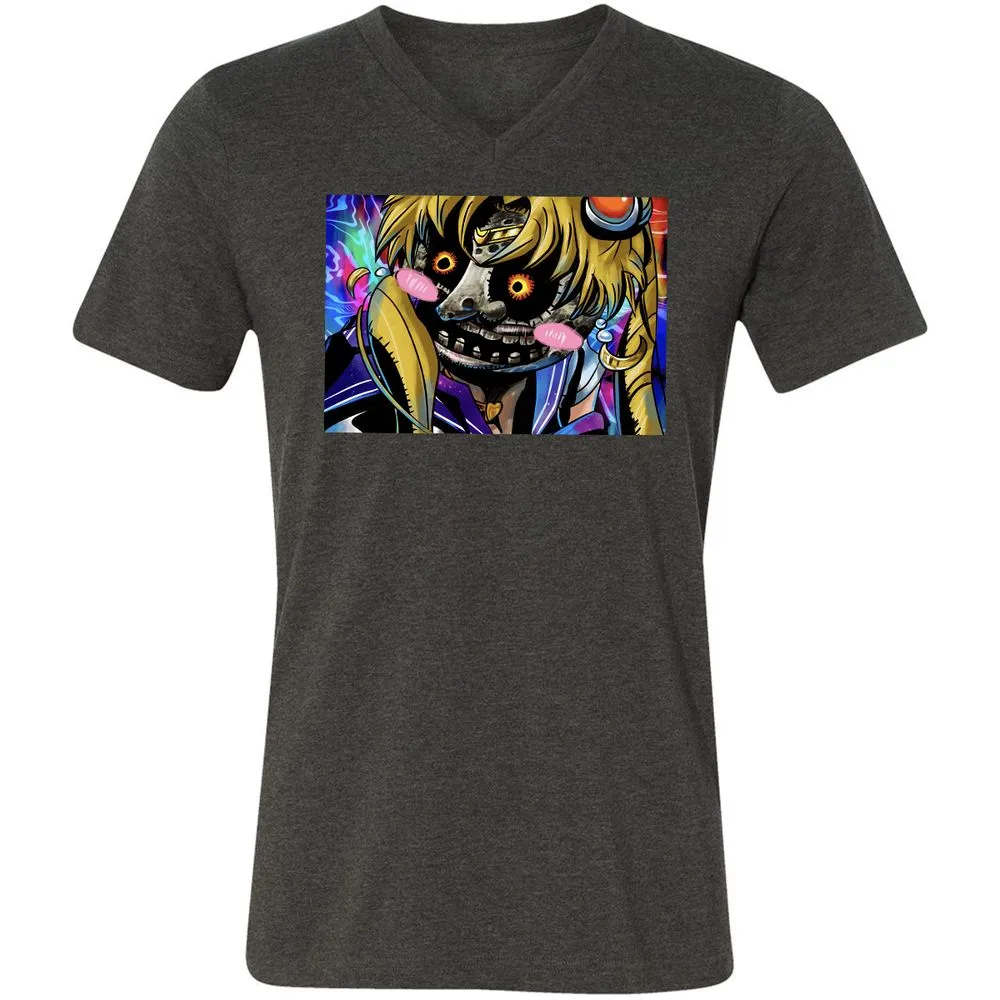 Unisex V-Neck T-Shirt - AP63H629 - Dark Grey Heather - 8