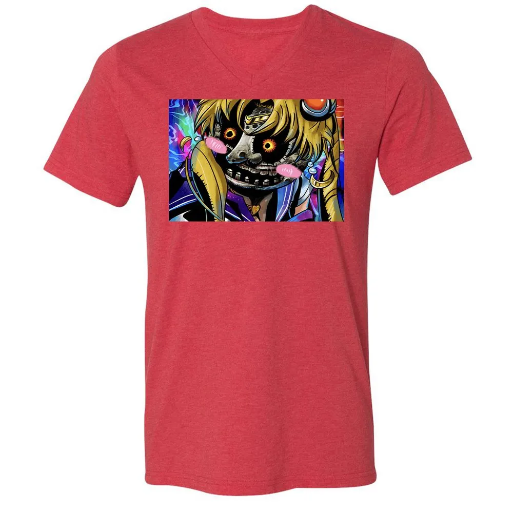 Unisex V-Neck T-Shirt - AP63H629 - Heather Red - 16