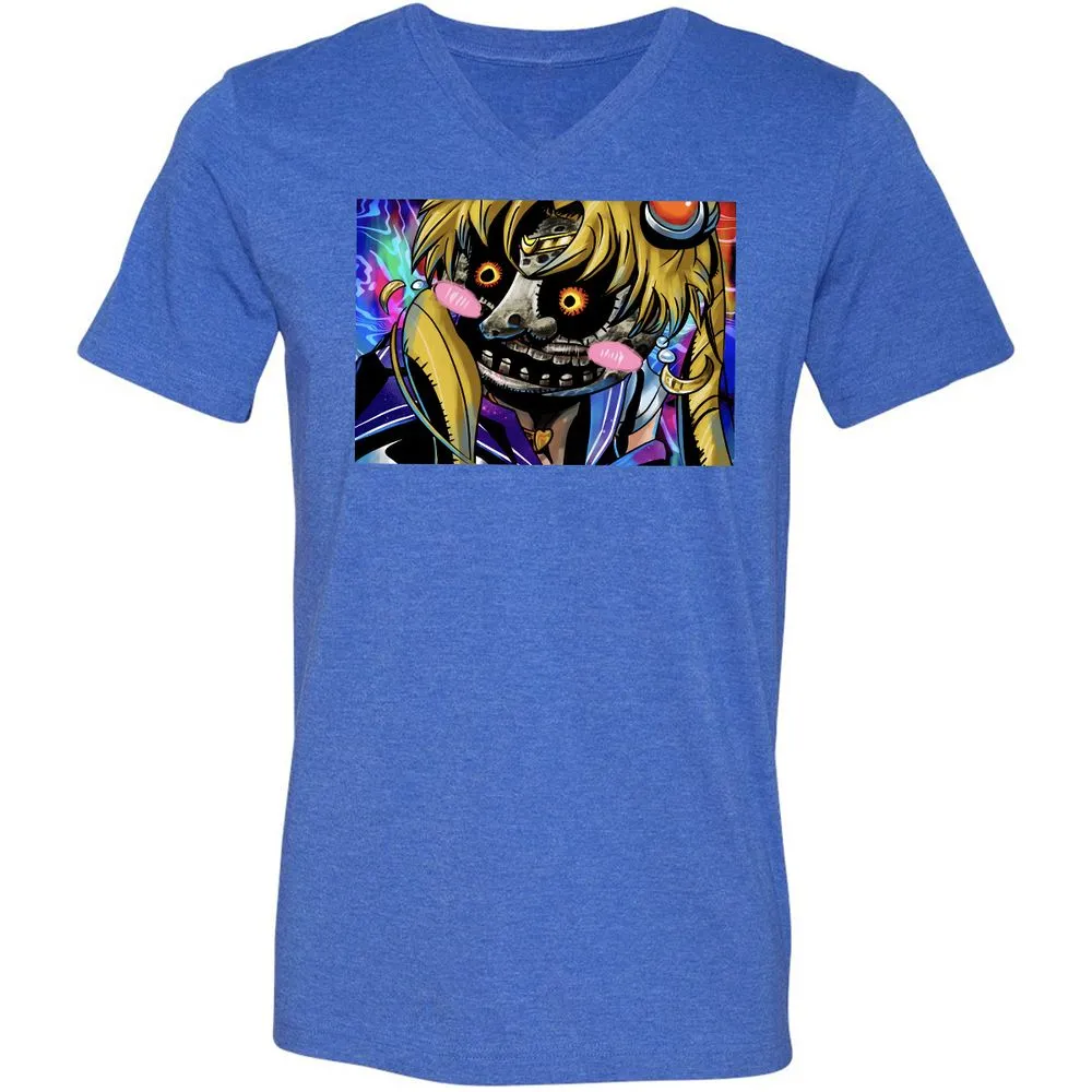 Unisex V-Neck T-Shirt - AP63H629 - Heather True Royal - 14