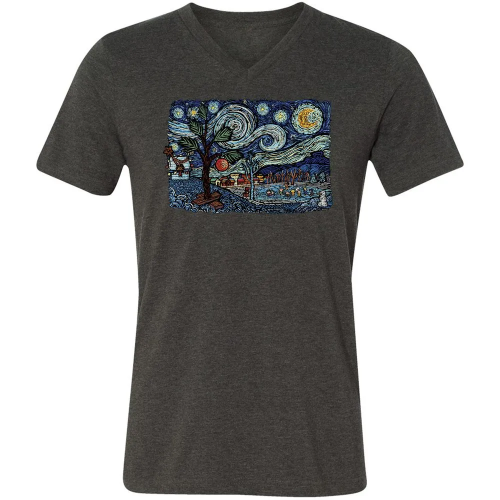 Unisex V-Neck T-Shirt - 9PCYSMEE - Dark Grey Heather - 8